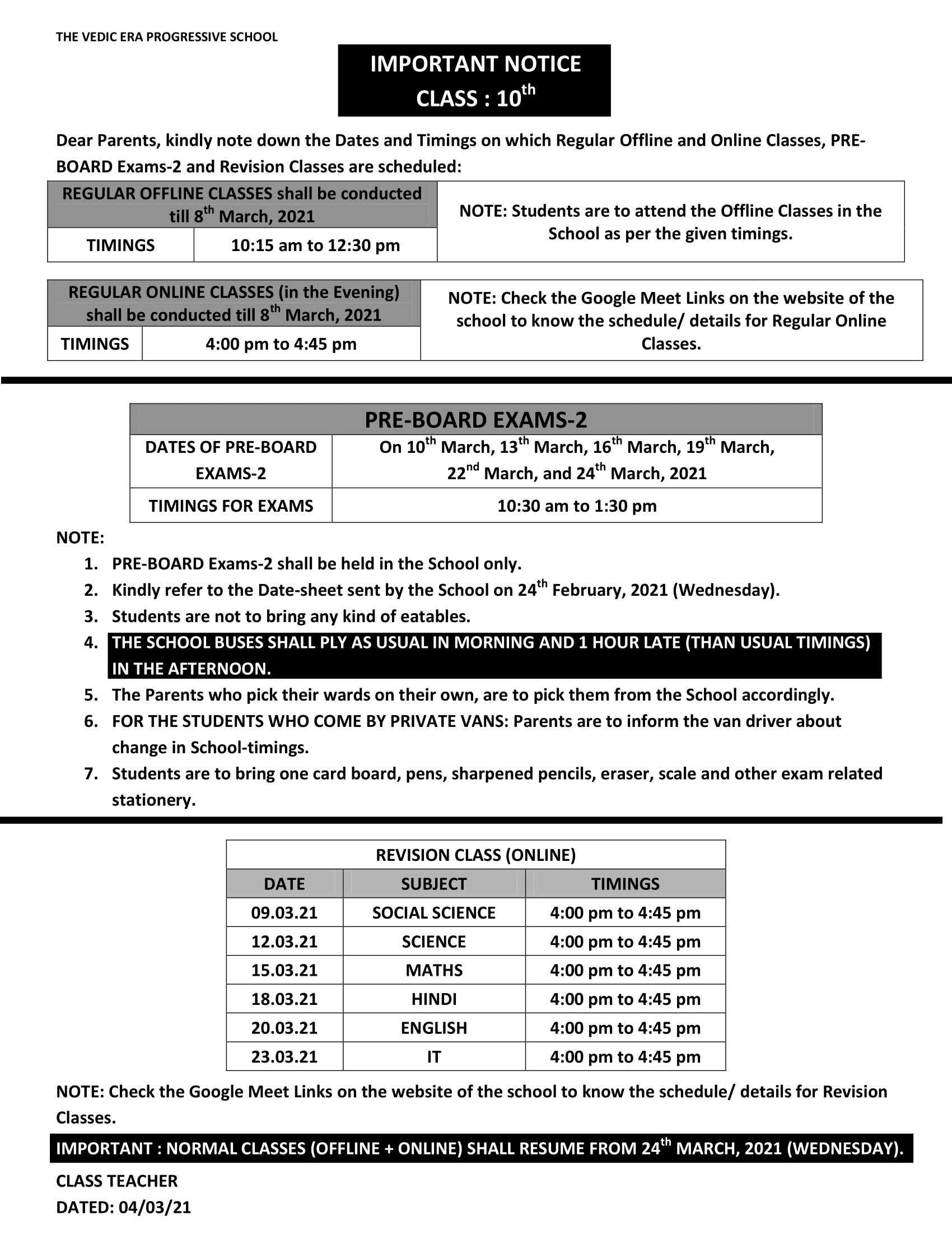 DATE-SHEET AND SYLLABI FOR ANNUAL EXAMS